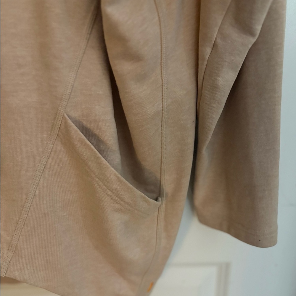 Lightweight Beige Open Front Cardigan | Neutral LayeringXL Quiet Luxury Normcore - Picture 5 of 8